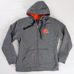Cleveland Browns Gray Marled Orange Sherpa Lined Hooded Jacket Pro Line NFL